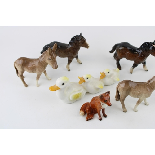 186 - Beswick to include donkeys, Shetland foals and others with a John Beswick dog (Qty).