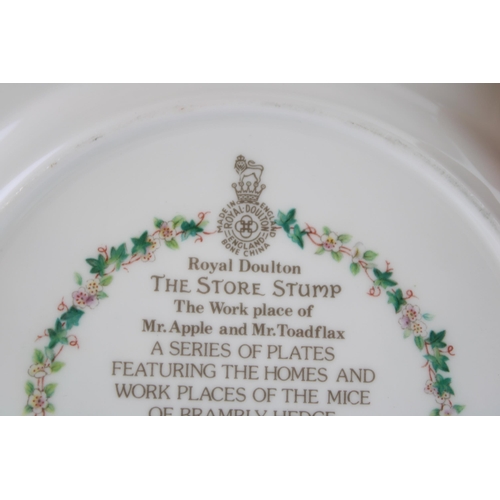 211 - Royal Doulton Brambly Hedge plates to include The Dairy, the Old Oak Palace and The Store Stump (3),... 