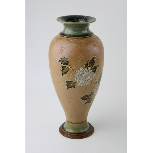 229 - Royal Doulton & Slaters stoneware vase, high shouldered, '6432', 27cm tall.