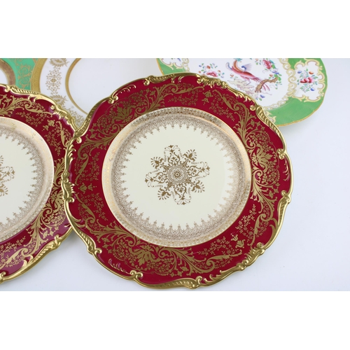 267 - Five Coalport and Minton cabinet plates with gilt decoration to include a Coalport plate in the 'Lad... 