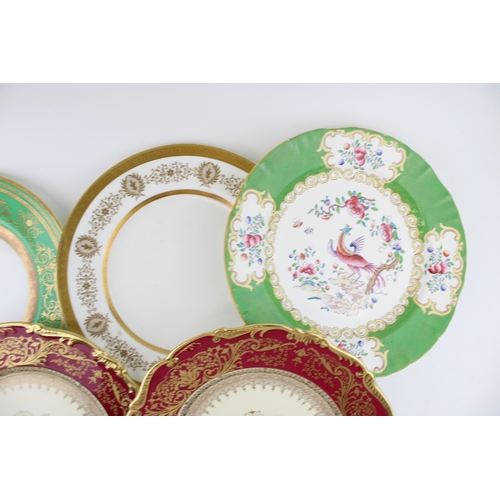 267 - Five Coalport and Minton cabinet plates with gilt decoration to include a Coalport plate in the 'Lad... 