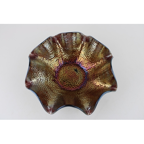 269A - Imperial USA carnival glass, circa 1910, Cobblestones, 22cm diameter.