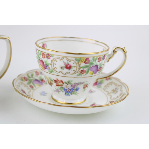 295 - A Hammersley 'Dresden Sprays' pattern tea pot (height 9cm) together with cup and saucer. (3)