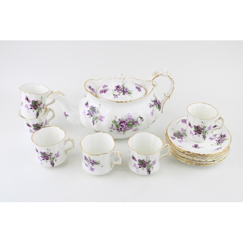 297 - Hammersley Victorian Violets to include a coffee pot, 6 cups (2 styles of 3) and 6 saucers (13).