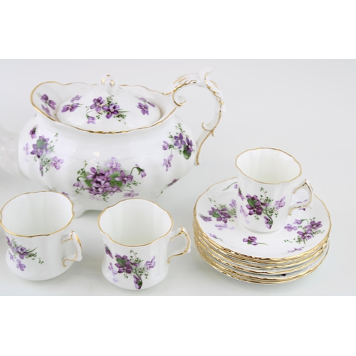 297 - Hammersley Victorian Violets to include a coffee pot, 6 cups (2 styles of 3) and 6 saucers (13).