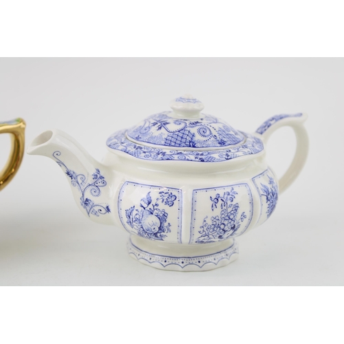 298 - Two James Sadler small teapots to include a Sophie Chintz and a Fruit Harvest example, largest 17cm ... 