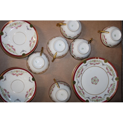 307 - GDA Limoges of France collection of 6 trios, to include 6 cups, 6 saucers and 6 side plates (18).