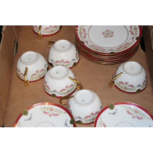 307 - GDA Limoges of France collection of 6 trios, to include 6 cups, 6 saucers and 6 side plates (18).