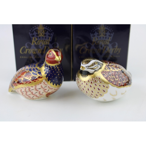 32 - Two boxed Royal Crown Derby paperweights, limited edition Partridge and a Dappled Quail, first quali... 