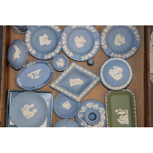 321 - A collection of Wedgwood Jasperware items in Wedgwood Blue and Sage Green. (23)