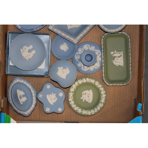 321 - A collection of Wedgwood Jasperware items in Wedgwood Blue and Sage Green. (23)