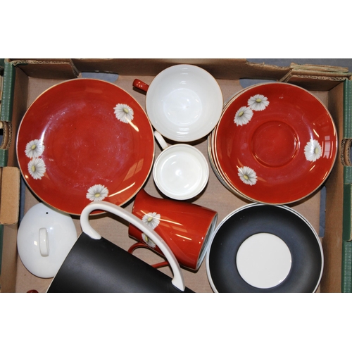 331 - A Susie Cooper / Wedgwood part coffee set with a Noritake part tea set (Qty).