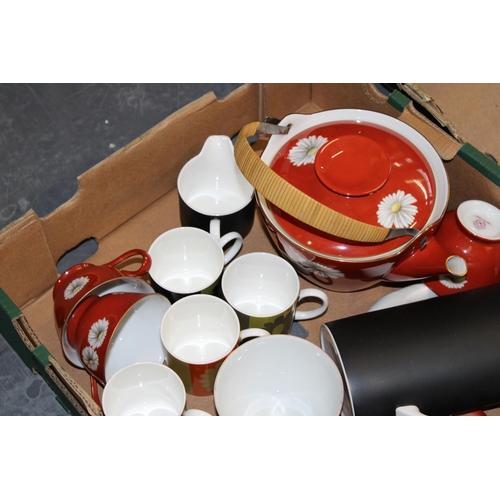 331 - A Susie Cooper / Wedgwood part coffee set with a Noritake part tea set (Qty).