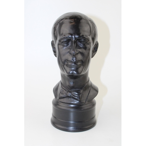 340 - Wedgwood Black Basalt bust of HRH Prince Philip Duke of Edinburgh, 24cm tall.