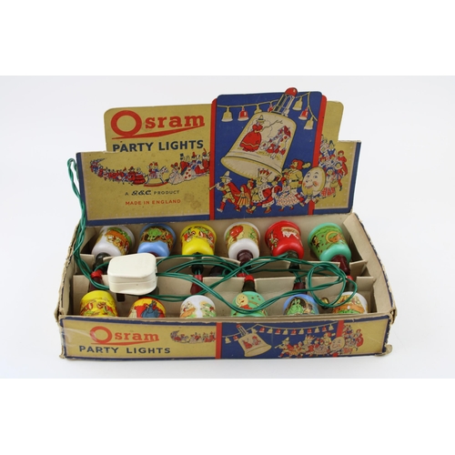 359 - A rare set of 1950s/1960s 12 Osram Christmas party electric lights in the original cardboard adverti... 