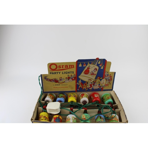 359 - A rare set of 1950s/1960s 12 Osram Christmas party electric lights in the original cardboard adverti... 