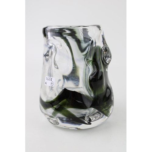 363 - Vintage Whitefriars Streaky Knobbly Glass vase. Height 13.5cm.