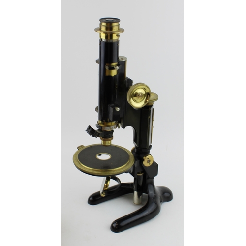 382 - J. Swift & Son 17577 London Microscope, late 19th, early 20th century. Appears to complete and in wo... 