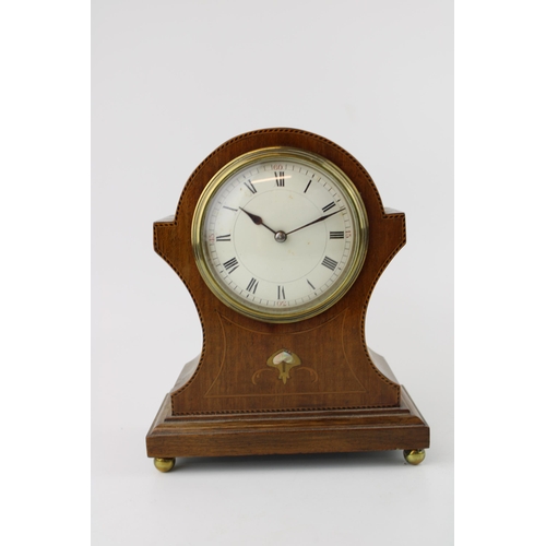 388 - Edwardian Art Nouveau style mahogany mantel clock with French movement