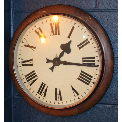 389 - An oversized GPO 'General Post Office' round wall clock, copper bezel, original dial with roman nume... 