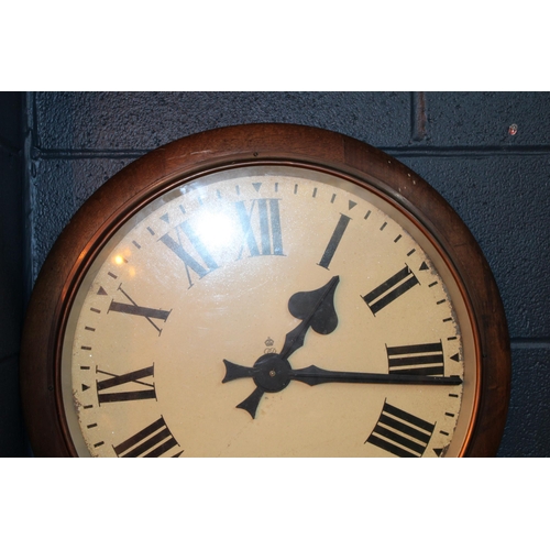 389 - An oversized GPO 'General Post Office' round wall clock, copper bezel, original dial with roman nume... 