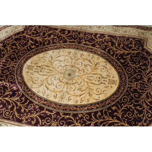 393 - A Persian style carpet in crimsons and creams. Dimensions 175cm x 119cm.