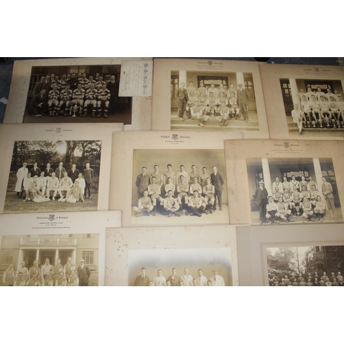 415 - A collection of thirteen early 1920s Liverpool University large format Sporting photographs includin... 