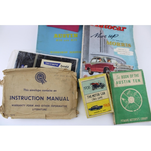 429 - A collection of car instruction manuals and ephemera to include 'The Book of the Austin Ten', 'The B... 