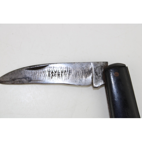 449 - A Taylor's Eye Witness Sheffield pruner pruning knife with a G Hibbert bone handle pocket knife and ... 