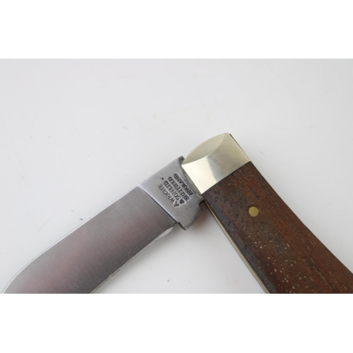 451 - A Wright & Son rosewood handle flat cap pruner pocket knife, Sheffield made.