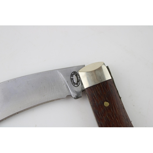 452 - Rosewood handled pocket knife pruner, Sheffield maker, assumed A Wright and Son.