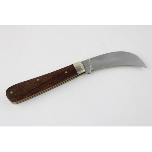 452 - Rosewood handled pocket knife pruner, Sheffield maker, assumed A Wright and Son.