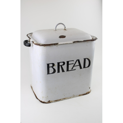 465 - Vintage mid 20th century enamel bread bin, 35cm tall.