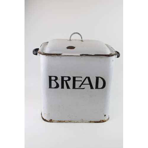 465 - Vintage mid 20th century enamel bread bin, 35cm tall.