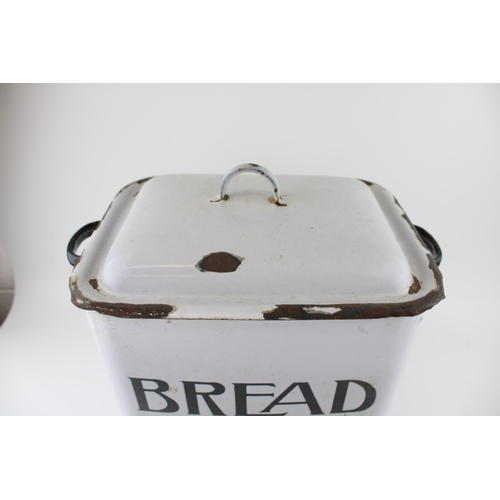 465 - Vintage mid 20th century enamel bread bin, 35cm tall.