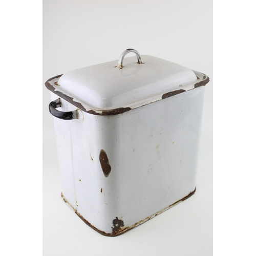 465 - Vintage mid 20th century enamel bread bin, 35cm tall.