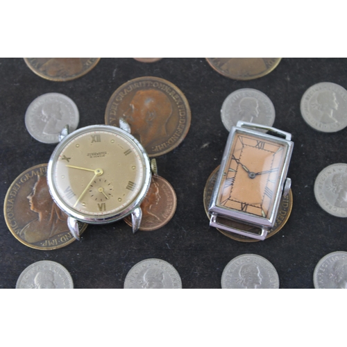 474 - Two vintage watches to include an Art Deco style gentleman's dress watch with rectangular dial and R... 