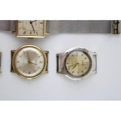 477 - A collection of vintage gentleman's watches to include a USSR Square Raketa Stone dial Soviet automa... 