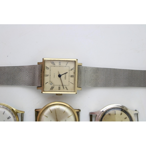 477 - A collection of vintage gentleman's watches to include a USSR Square Raketa Stone dial Soviet automa... 