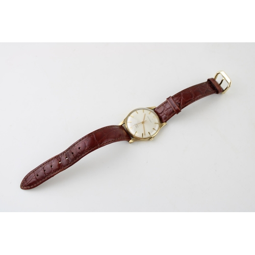 481 - Gentleman's 9ct gold cased Rotary wristwatch, 32mm, leather strap, working manual, local interest de... 