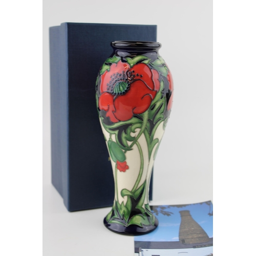 53 - Boxed Moorcroft vase 'Symbol of a Nation' design, shape 75/8, Rachel Bishop, first quality, 21.5cm t... 