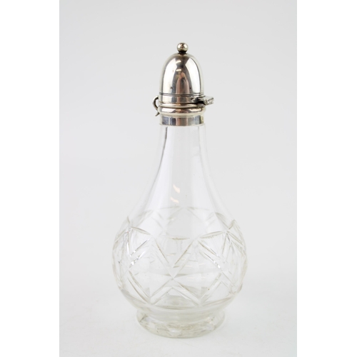 546 - Silver and glass condiment bottle, Birmingham 1910, Elkington & Co, 15cm tall.