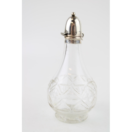 546 - Silver and glass condiment bottle, Birmingham 1910, Elkington & Co, 15cm tall.