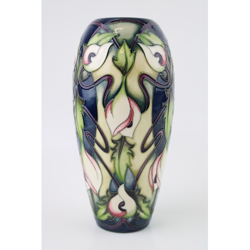 55 - Moorcroft vase in the 'Light and Shade' pattern, first quality, 19cm tall, Sharon Austin, 2006.