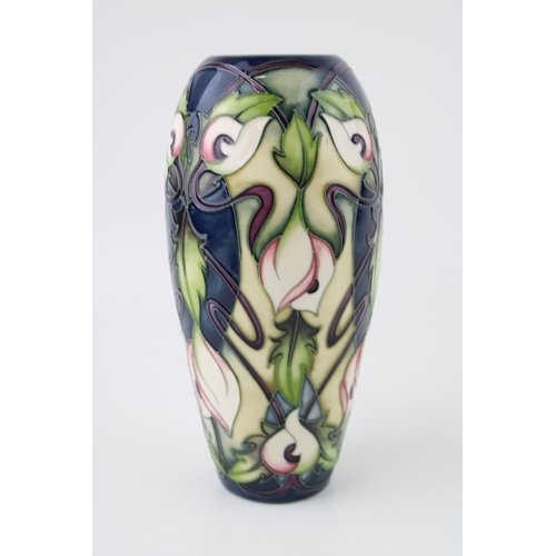 55 - Moorcroft vase in the 'Light and Shade' pattern, first quality, 19cm tall, Sharon Austin, 2006.