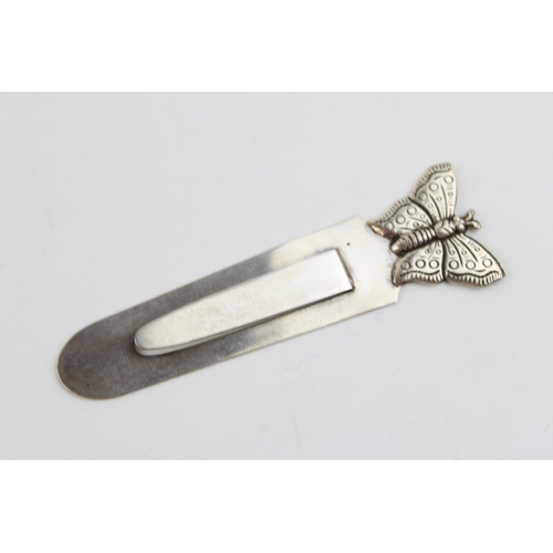 574 - Large silver butterfly bookmark, 8cm long, fully hallmarked.