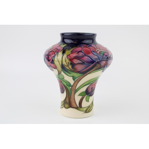 59 - Moorcroft high shouldered trial vase, floral design, first quality, 14cm tall.