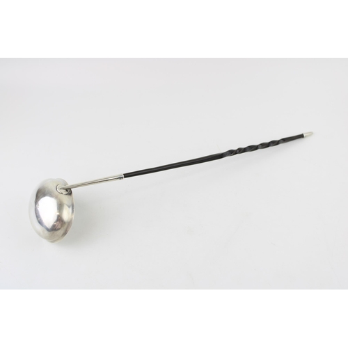 594 - Antique silver plated toddy ladle with baleen handle, stamped 'Cheapside' and other indistinct marks... 