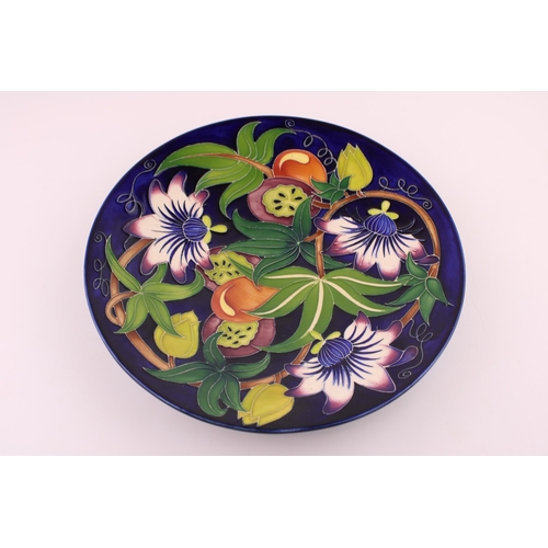 61 - Large Moorcroft charger / shallow bowl in the Passion Fruit design, Rachel Bishop, Mediterranean col... 