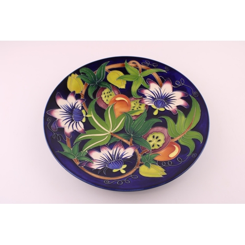 61 - Large Moorcroft charger / shallow bowl in the Passion Fruit design, Rachel Bishop, Mediterranean col... 